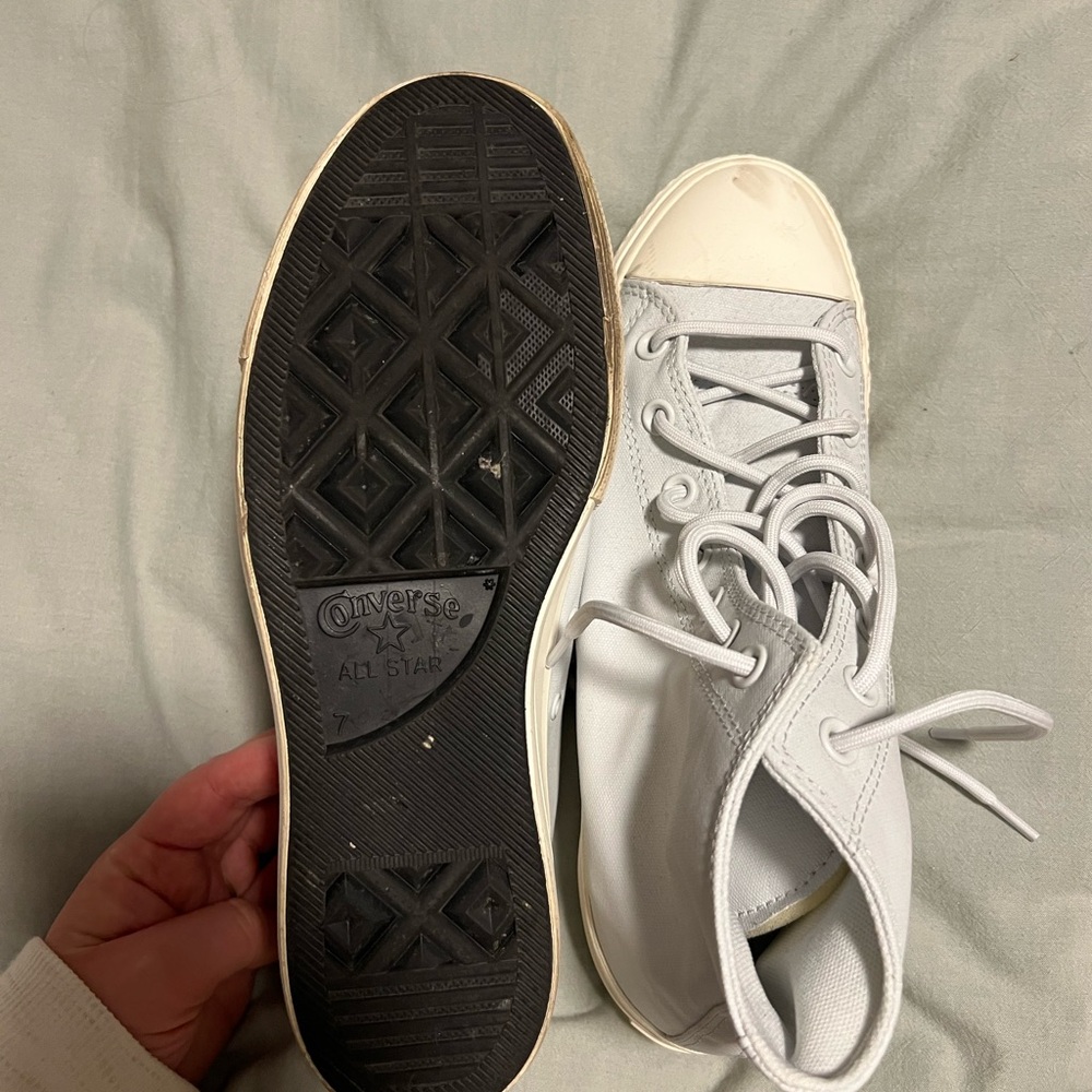 White leather Converse Platforms - Picture 4 of 5